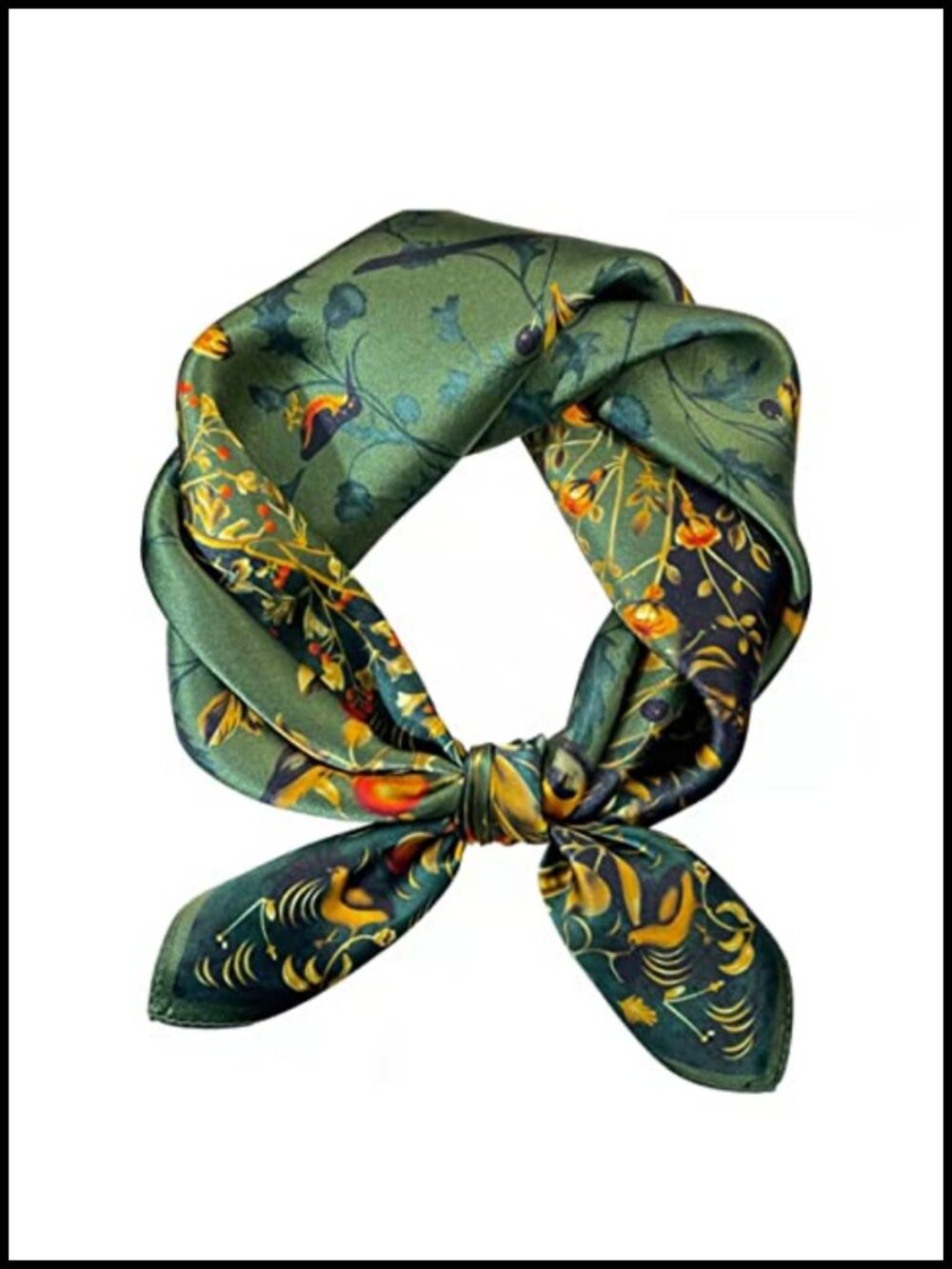 100% Mulberry Silk Square Scarf 25.6" Hair Wrap Neckerchief Headscarf